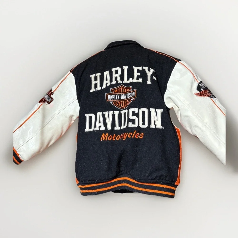 Youth Harley Davidson Varsity Letterman Jacket Marked Size 7 **See Description**